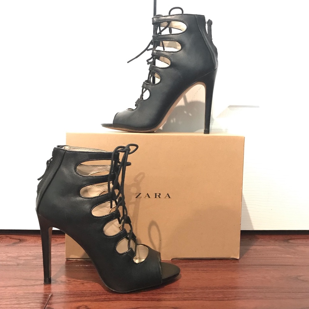 Zara lace-up high heels